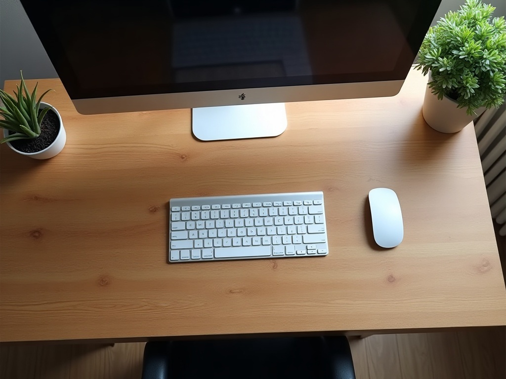 Organizacja ergonomicznego biurka - układ klawiatury, myszy i monitora na podstawce