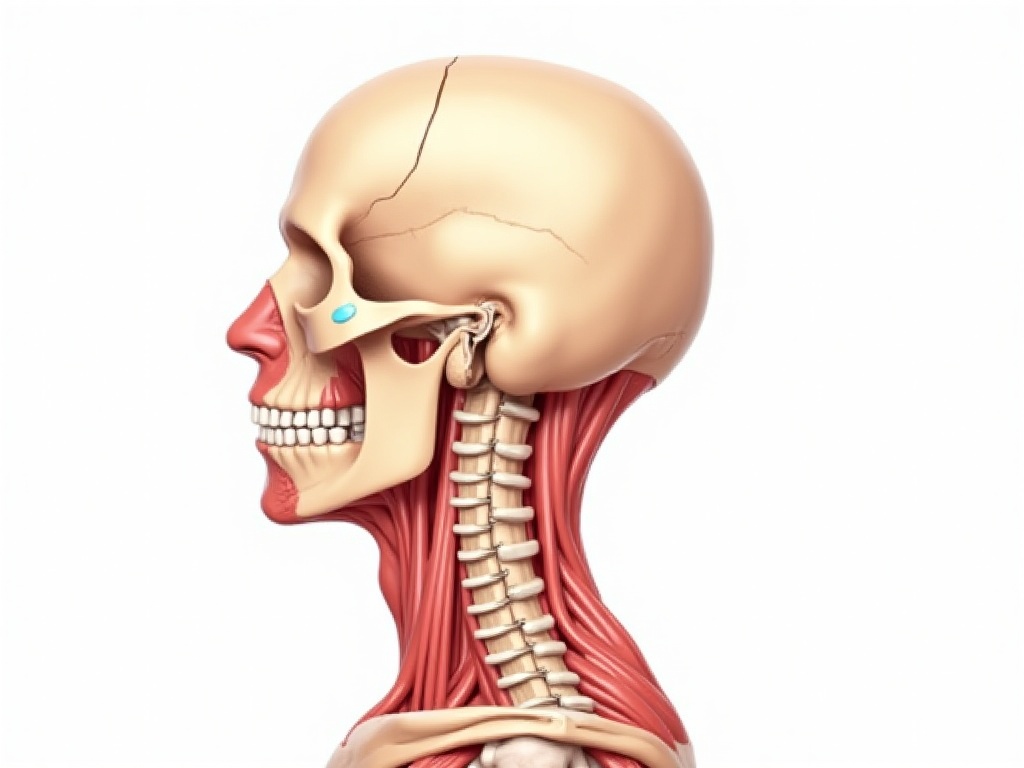 Anatomia mięśni karku i odcinka szyjnego kręgosłupa - schemat boczny